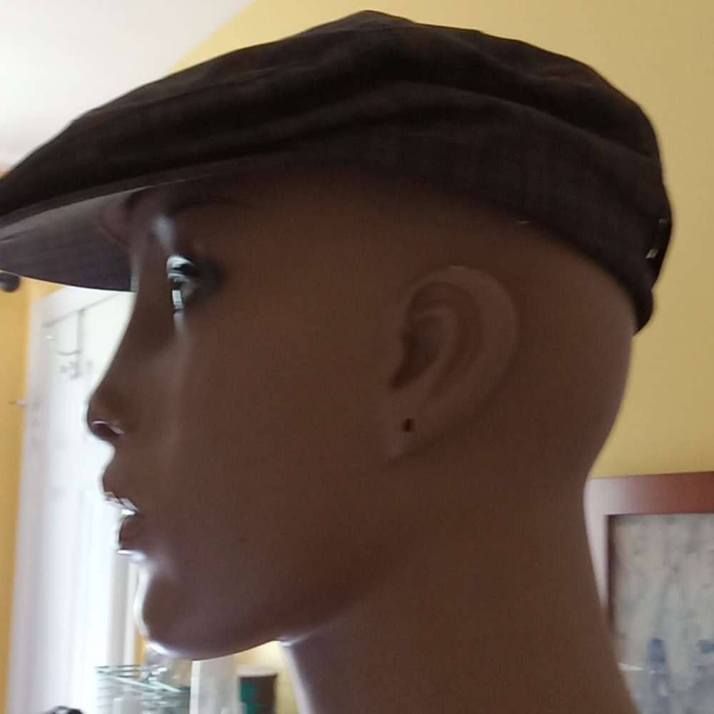 Vintage Harvard Sports Headwear snap front cotton plaid Small newsboy cap - Picture 3 of 7